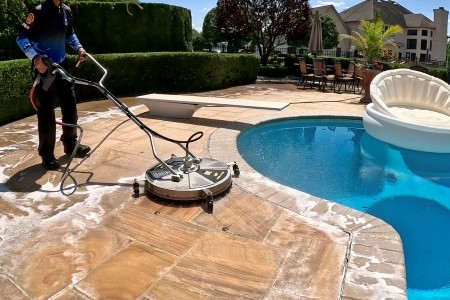 Pool deck cleaning