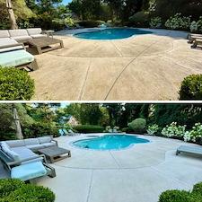 Pool deck washing before after